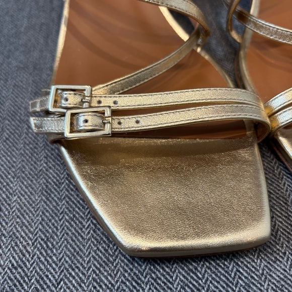 ME+EM Metallic Gold Strappy Sandals kitten heel - Picture 3 of 10